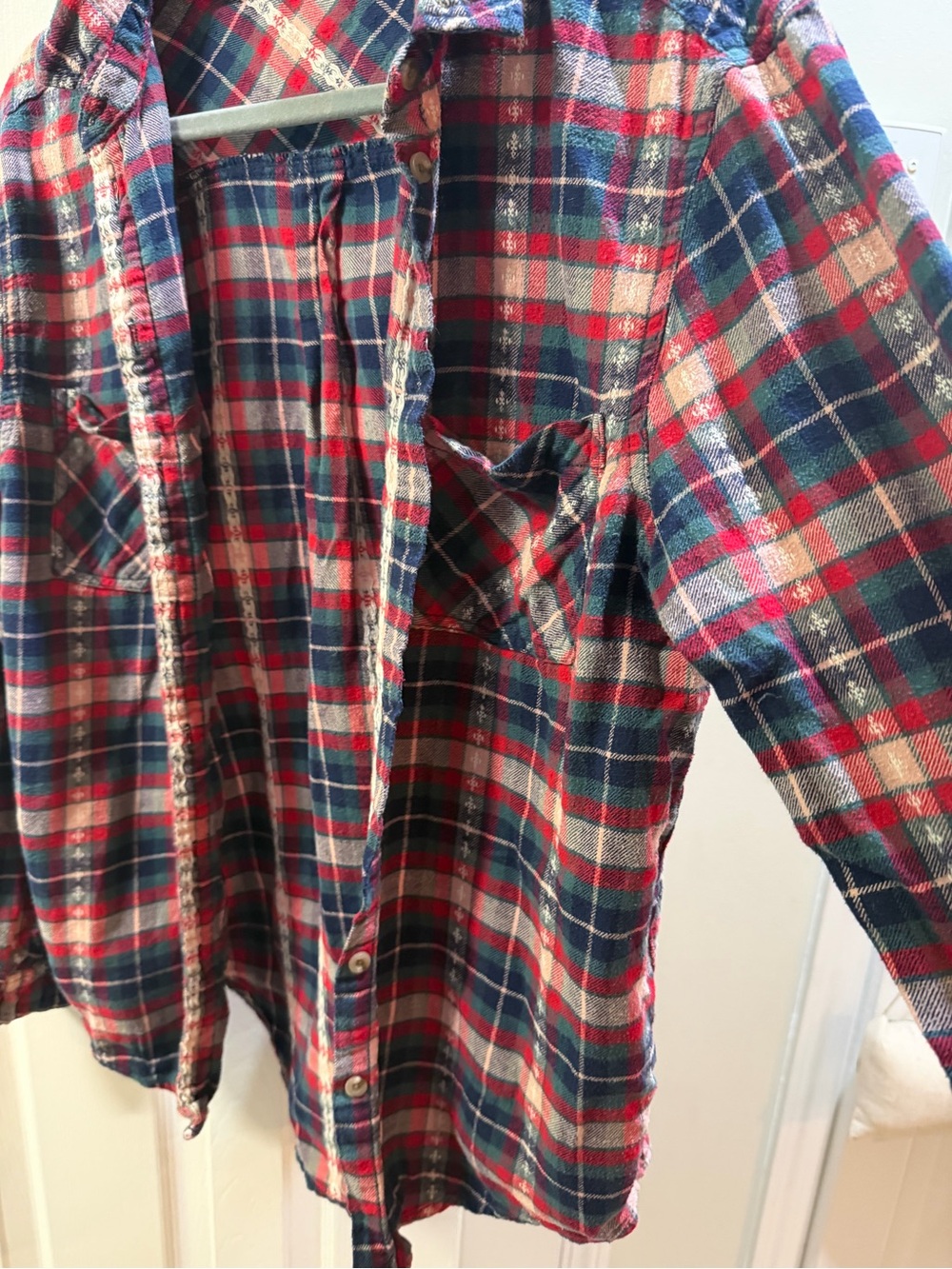 BDG Red, Navy & Green Plaid Button-Up Shirt - Picture 4 of 9